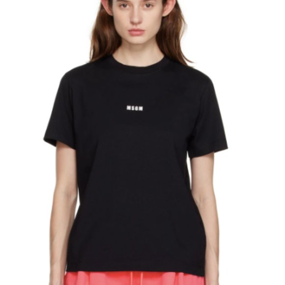 MSGM Black Micro Logo T-Shirt - Picture 2 of 5